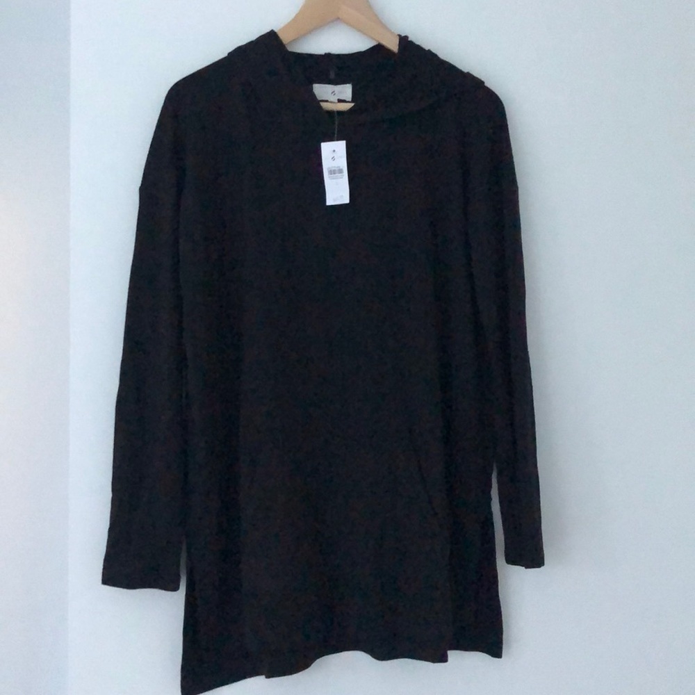 Long black hoodie